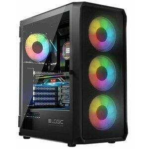 LOGIC PC skriňa Portos ARGB MIDI 1x USB 3.0, 2x USB 2.0 + audio, čierna, bez zdroja vyobraziť