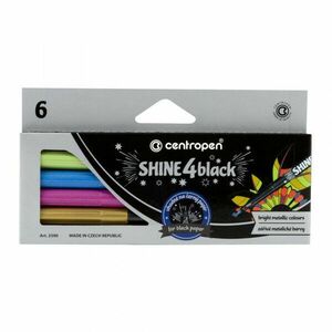 Popisovač Centropen 2590/6 Shine 4 black 6 metalických farieb valcový hrot 1mm vyobraziť