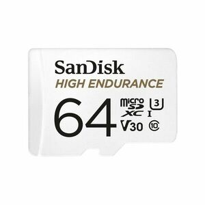 SANDISK MICROSDXC HIGH ENDURANCE VIDEO 64 GB C 10 U3 V30, ADAPTER SDSQQNR-064G-GN6IA vyobraziť