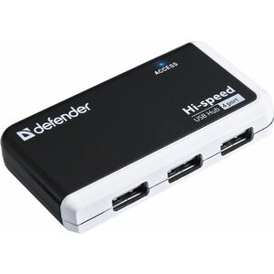 DEFENDER USB (2.0) HUB 4-PORT, QUADRO INFIX, CIERNO-SIVA, LED INDIKATOR vyobraziť