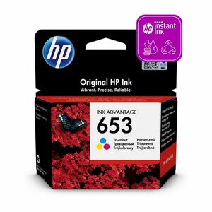 HP ORIGINAL INK 3YM74AE, TRI-COLOUR, 200STR., HP 653 vyobraziť