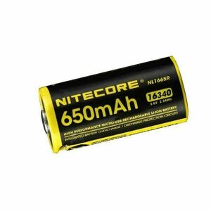 NITECORE 16340 NABIJATELNA USB BATERIA 3, 6V 650MAH 1 KS (RCR123USB) vyobraziť