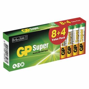 GP SUPER ALKALINE BATTERY 8+4 VALUE PACK (AAA LR03, 1.5V) vyobraziť