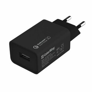 COLORWAY AC NAB. 1XUSB QUICK CHARGE 3.0, 18W, CIERNA (CW-CHS013Q-BK) vyobraziť