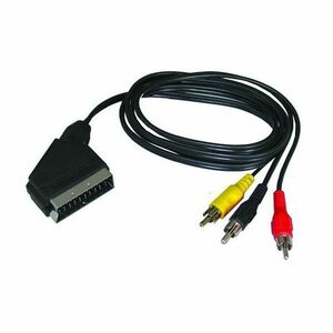 SOLIGHT SSV0301E SCART KABEL, SCART KONEKTOR - 3X CINCH KONEKTOR, PREPINATELNY, 1M, SACOK vyobraziť