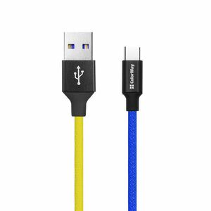COLORWAY KABEL USB TYPE-C, NATIONAL, 2.4A 1M, MODRO-ZLTY (CW-CBUC052-BLY) vyobraziť