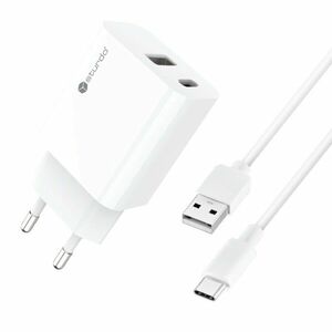 STURDO NSI-0082-STU-TYPEC BIELA 3A PD 20W+USB QC3.0 TYPE-C KABEL SIET. vyobraziť