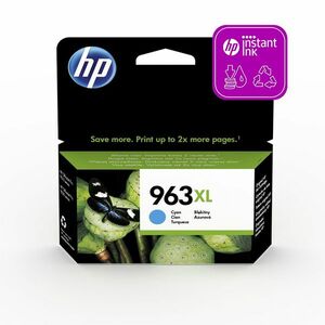 HP ORIGINAL INK 3JA27AE, HP 963XL, CYAN, 1600STR., 22.92ML, HIGH CAPACITY, HP OFFICEJET PRO vyobraziť