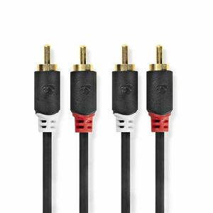 NEDIS STEREO AUDIO KABEL, 2X RCA KONEKTOR - 2X RCA KONEKTOR, POZLATENY, 3M vyobraziť