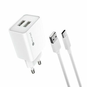 STURDO NSI-0088-STU-TYPEC SIETOVA NABIJACKA 2, 1A 2XUSB + TYPE-C KABEL, BIELY vyobraziť