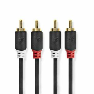 NEDIS STEREO AUDIO KABEL, 2X RCA, KONEKTOR, 2X RCA KONEKTOR, POZLATENY, 5M vyobraziť