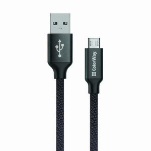 COLORWAY KABEL USB MICROUSB 2.1A 1M, CIERNY (CW-CBUM002-BK) vyobraziť