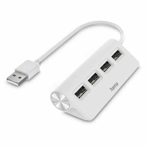 HAMA 200120 USB HUB, 4 PORTY, USB 2.0, 480 MBIT/S, BIELY vyobraziť