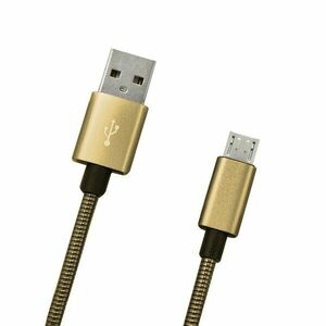 MOBILNET KAB-0095-USB-MICRO DATOVY KABEL MICRO USB ZLATY METALICKY, 1M, 2A vyobraziť