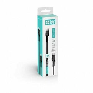 COLORWAY KABEL TYPE-C - TYPE-C (PD FAST CHARGING 65W) 3.0А 1M- CIERNY vyobraziť