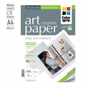 COLORWAY FOTOPAPIER CW ART MATNY MAGNETICKY 650G/M2, 5KS, A4 (PMA650005MA4) vyobraziť