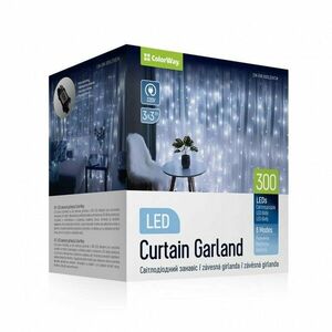 COLORWAY LED GIRLANDA/ VNUTORNE/300LED/DLZKA 3 X 3M/STUDENA BIELA/ AC 220V (CW-GW-300L33VCW) vyobraziť