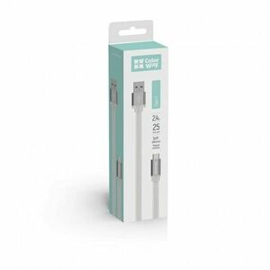 COLORWAY CABLE USB MALE – TYPE-C MALE 25 СМ WHITE (CW-CBUC001-WH) vyobraziť