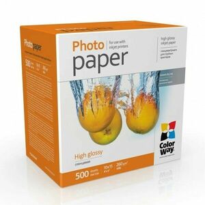 COLORWAY PHOTO PAPER HIGH GLOSSY 260G/M, 10X15, 500PC. (PG2605004R) (PG2605004R) vyobraziť