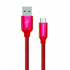 COLORWAY CABLE USB - TYPE-C 2.1A 1M RED (CW-CBUC003-RD) vyobraziť