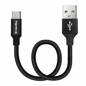 COLORWAY CABLE USB - TYPE-C 2.4A 25CM BLACK (CW-CBUC048-BK) vyobraziť