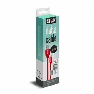 COLORWAY CABLE USB - TYPE-C 2.4A 2M RED (CW-CBUC008-RD) vyobraziť