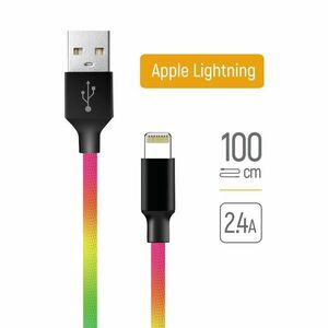 COLORWAY CABLE USB - APPLE LIGHTNING 2.4A 1M MULTICOLOR (CW-CBUL016-MC) vyobraziť