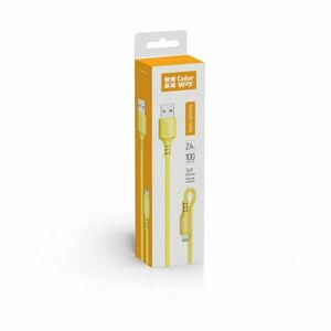 COLORWAY CABLE USB - APPLE LIGHTNING (SOFT SILICONE) 2.4A 1M YELLOW (CW-CBUL043-Y) vyobraziť