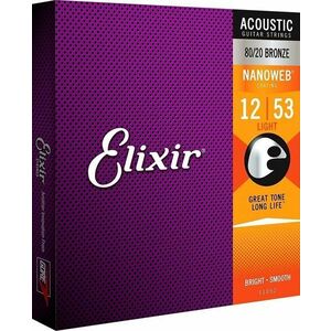 Elixir 11052 Nanoweb 12-53 Struny pre akustickú gitaru vyobraziť