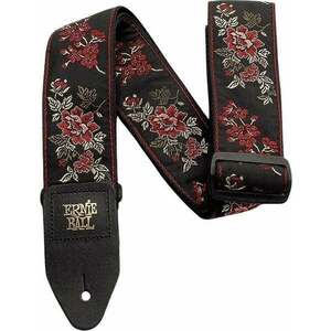 Ernie Ball Classic Jacquard Gitarový pás Red Rose vyobraziť