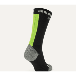 Sealskinz Waterproof All Weather Mid Length Sock With Hydrostop Black/Neon Yellow M Cyklo ponožky vyobraziť