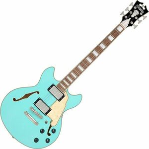 D'Angelico Premier Mini DC Surf Green Semiakustická gitara vyobraziť