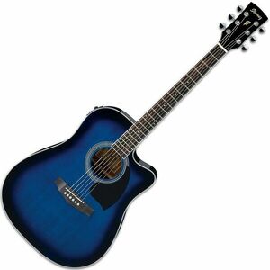 Ibanez PF15ECE-TBS Transparent Blue Sunburst Elektroakustická gitara Dreadnought vyobraziť