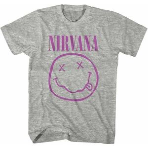 Nirvana Tričko Purple Happy Face Unisex Grey S vyobraziť