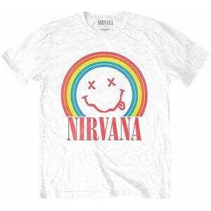 Nirvana Tričko Happy Face Rainbow Unisex White M vyobraziť