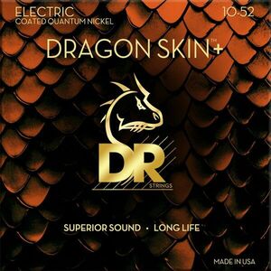 DR Strings Dragon Skin+ Coated Medium to Heavy 10-52 Struny pre elektrickú gitaru vyobraziť