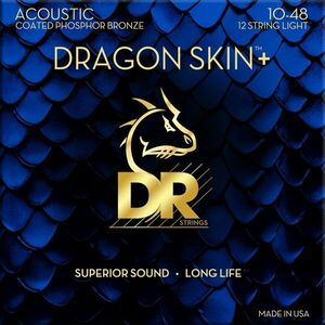 DR Strings Dragon Skin+ Coated Phosphor Bronze 12-String Light 10-48 Struny pre akustickú gitaru vyobraziť