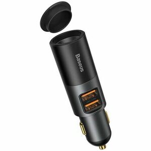 Baseus CCBT-D0G Share Together Car Charger with Cigarette Lighter Port 2x USB, 120W Grey vyobraziť