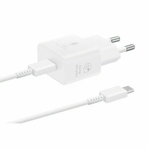 EP-T2510EWE + EP-DN980BWE Samsung USB-C 25W Cestovní nabíječka + USB-C Datový Kabel White (OOB Bulk) vyobraziť