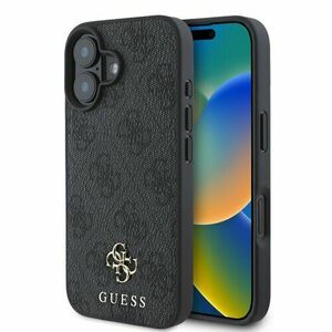 Guess PU 4G Small Metal Logo MagSafe Zadní Kryt pro iPhone 16 Grey vyobraziť