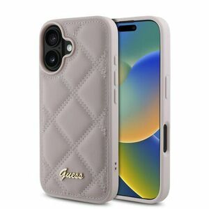 Guess PU Leather Quilted Zadní Kryt pro iPhone 16 Pink vyobraziť