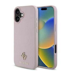 Guess PU Grained 4G Small Metal Logo MagSafe Zadní Kryt pro iPhone 16 Plus Pink vyobraziť