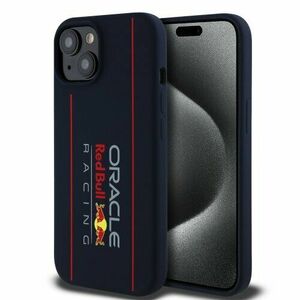 Red Bull Silicone Vertical Logo MagSafe Zadní Kryt pro iPhone 15 Navy vyobraziť