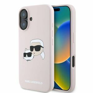 Karl Lagerfeld Liquid Silicone Double Heads MagSafe Zadní Kryt pro iPhone 16 Pink vyobraziť