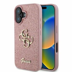 Guess PU 4G Metal Logo Zadní Kryt pro iPhone 16 Pink vyobraziť