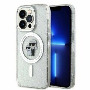 Karl Lagerfeld IML Glitter Karl and Choupette MagSafe Zadní Kryt pro iPhone 15 Pro Transparent vyobraziť