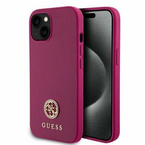 Guess PU 4G Strass Metal Logo Zadní Kryt pro iPhone 15 Pink vyobraziť