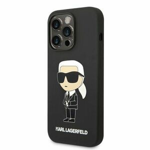 Puzdro Karl Lagerfeld Liquid Silicone Ikonik NFT iPhone 14 Pro - čierne vyobraziť