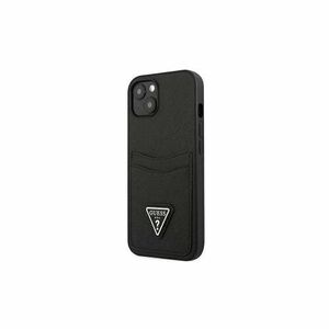 Guess case for IPhone 13 Mini 5, 4" GUHCP13SPSATPK hard case black Saffiano Double Card Triangl vyobraziť