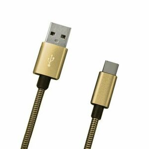 Dátový kábel MobilNET USB-C 2A 1m Zlatý metalický vyobraziť